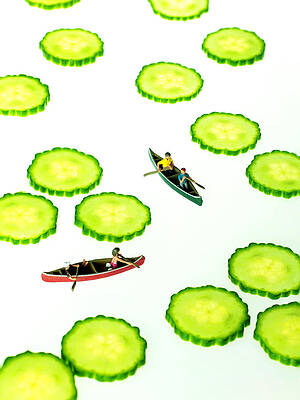Boating among cucumber slices miniature art by Paul Ge Boating among cucumber slices miniature art by Paul Ge