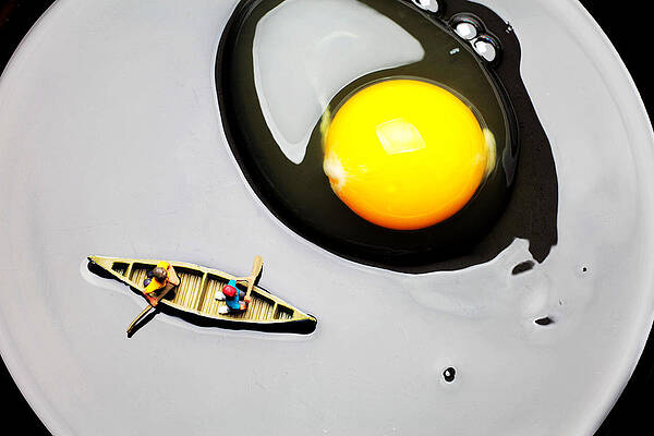 Boating around egg little people on food by Paul Ge Boating around egg little people on food by Paul Ge