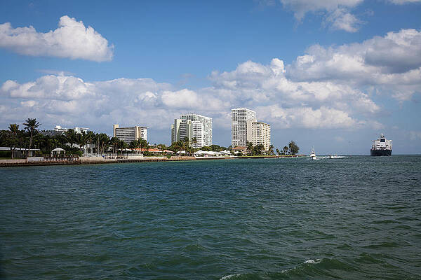 Wall Art - Photograph - Boats And Cargo Ship, Ft. Lauderdale by Juan Silva