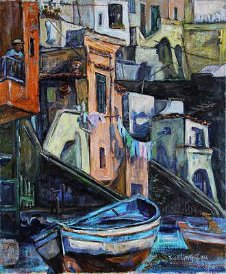 Boats in front of the Buildings I by Xueling Zou Boats in front of the Buildings I by Xueling Zou