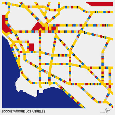Wall Art - Digital Art - Boogie Woogie Los Angeles by Chungkong Art