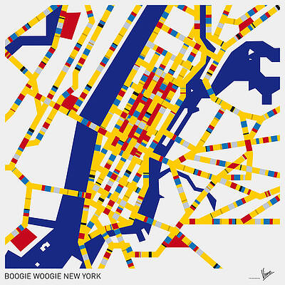 Wall Art - Digital Art - Boogie Woogie New York by Chungkong Art
