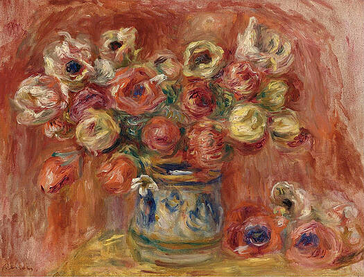 Bouquet of Flowers Print by Pierre-Auguste Renoir