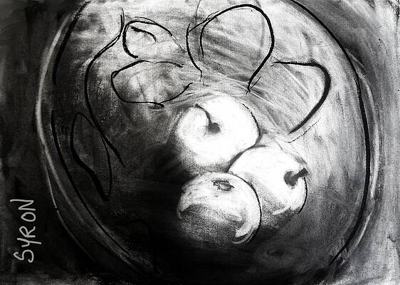 Wall Art - Drawing - Bowl by Helen Syron