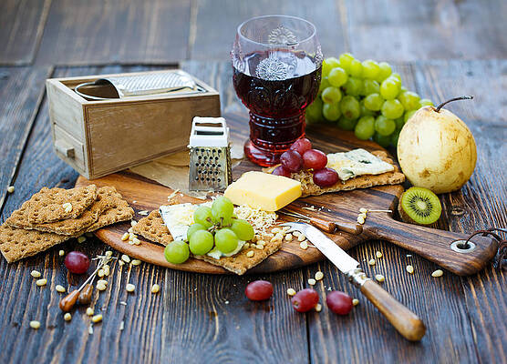 Wall Art - Photograph - Breakfast With Crackers And Fruits by Julia Khusainova