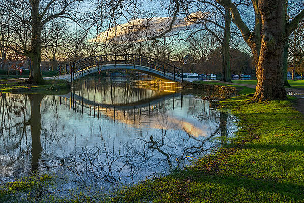 Bridge to the Boathouses at Oxford by David Hallett