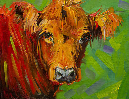 Wall Art - Painting - Bright And Beautiful Cow by Diane Whitehead