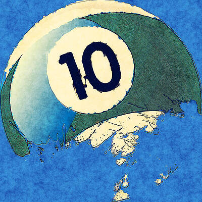 Wall Art - Digital Art - Broken 10 Ball by David G Paul