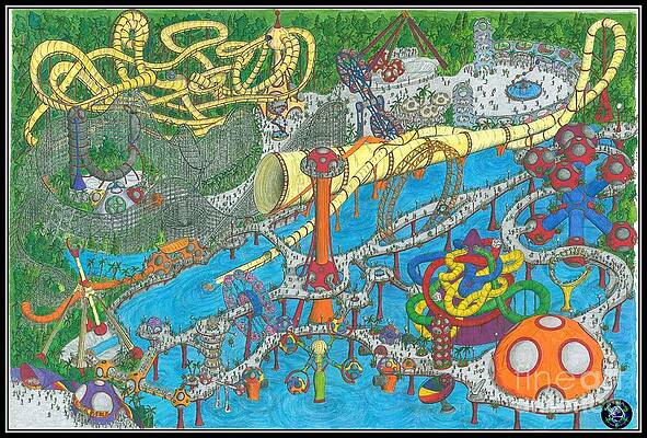 Wall Art - Drawing - Bubble Park by Radical Bubble Studios