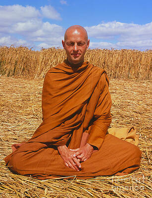 Wall Art - Photograph - Buddhist Monk Meditating by David Parker and SPL