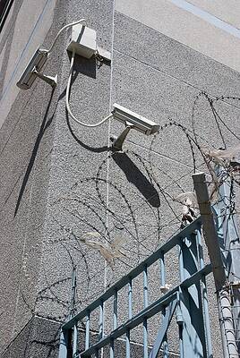 Wall Art - Photograph - Building Security Cameras In Cape Town by Science Photo Library