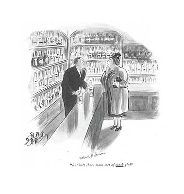 Wall Art - Drawing - But Isn't There Some Sort Of Mock Gin? by Helen E. Hokinson