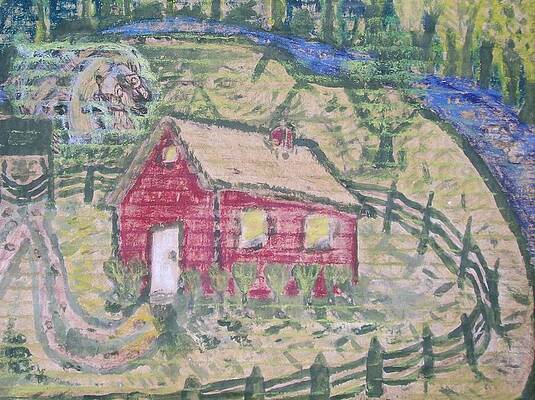 Wall Art - Drawing - Cabin In The Woods by Jonathon Hansen