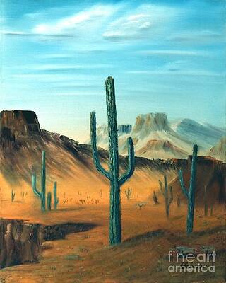 Cactus and Mesa by Stephen Schaps