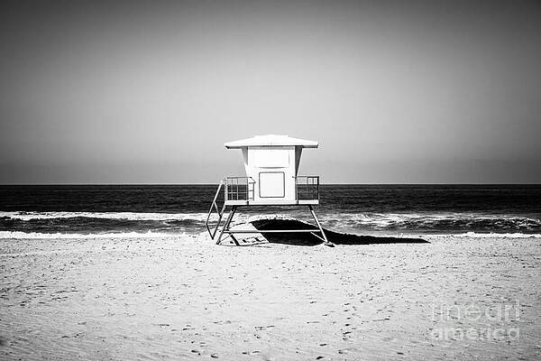 Wall Art - Photograph - California Lifeguard Tower Black and White Picture by Paul Velgos