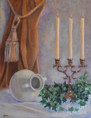 Candelabra with White Vase by Jana Baker Candelabra with White Vase by Jana Baker