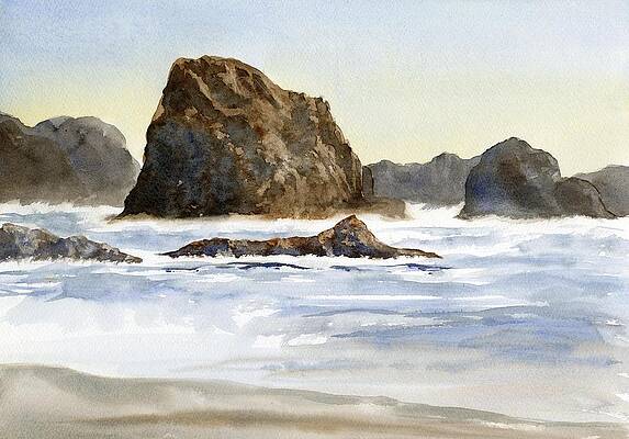 Haystack Rock at Cannon Beach  Paint-by-Number Kits for Adults — Elle Crée  (she creates)