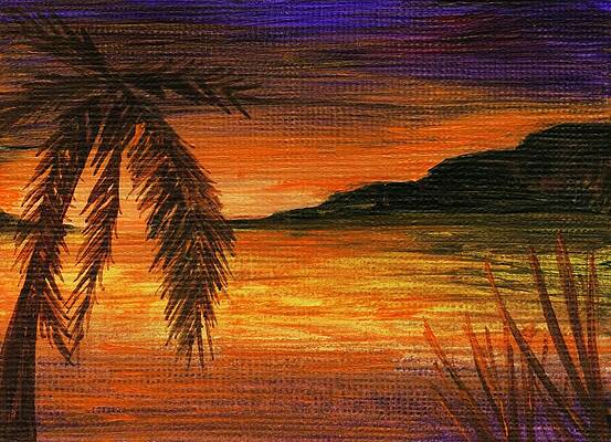 Wall Art - Painting - Caribbean Sunset by Anastasiya Malakhova