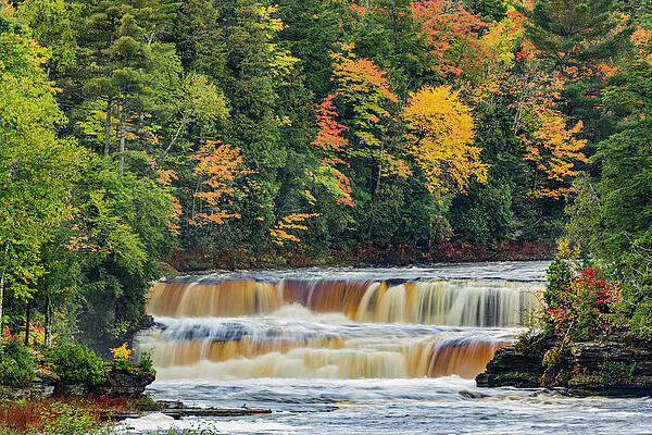 Wall Art - Photograph - Cascade On Tahquamenon Falls In Autumn by Adam Jones
