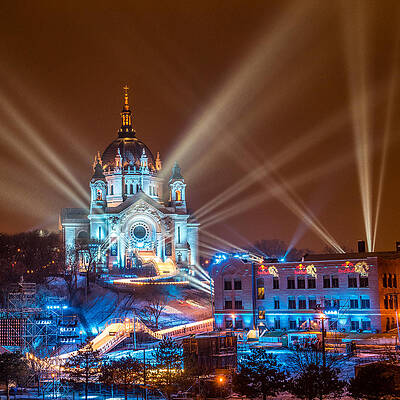 Wall Art - Photograph - Cathedral Of St Paul Ready for Red bull crashed Ice by Paul Freidlund