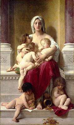 Charity Print by William-Adolphe Bouguereau