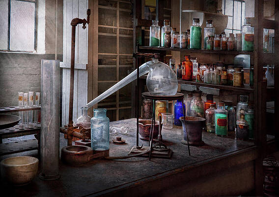 Wall Art - Photograph - Chemist - My Retort is better than yours  by Mike Savad