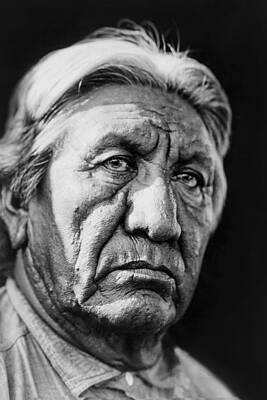 Wall Art - Photograph - Cheyenne Indian Man circa 1927 by Aged Pixel