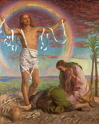 Christ and the two Marys Print by William Holman Hunt