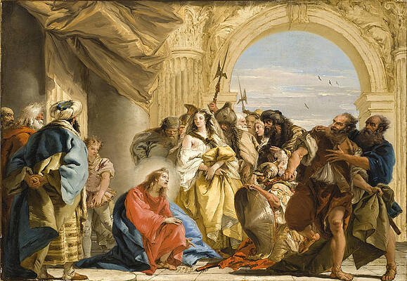 Christ and the Woman taken in Adultery Print by Giovanni Domenico Tiepolo