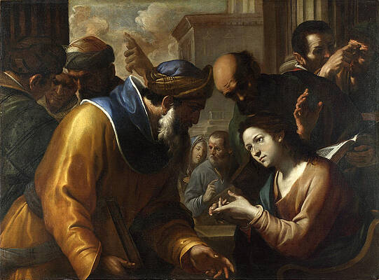 Christ disputing with the Doctors Print by Gregorio Preti