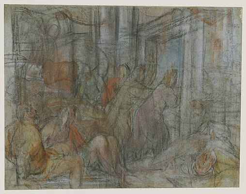Wall Art - Drawing - Christ Driving The Money Changers From The Temple Jacopo by Litz Collection