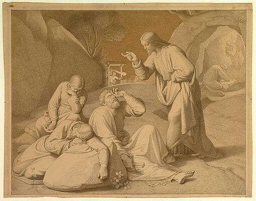 Christ In The Garden Of Gethsemane Print by Friedrich Overbeck
