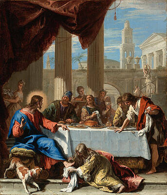 Christ in the House of Simon Print by Sebastiano Ricci