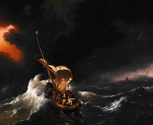 Christ in the Storm on the Sea of Galilee Print by Ludolf Bakhuizen