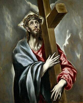 Christ with cross Print by El Greco