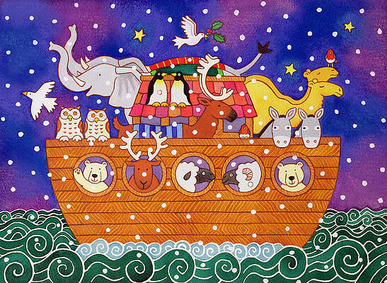 Wall Art - Painting - Christmas Ark by Cathy Baxter