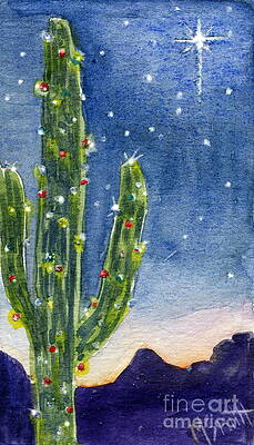 Christmas Cactus Flower Original Acrylic Painting