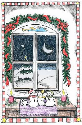 Wall Art - Drawing - Christmas Window by Ralf Schulze