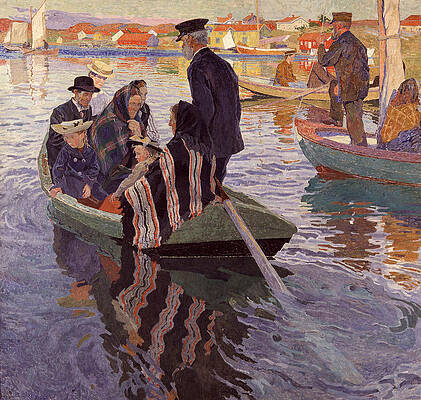 Church-Goers in a Boat Print by Carl Wilhelmson