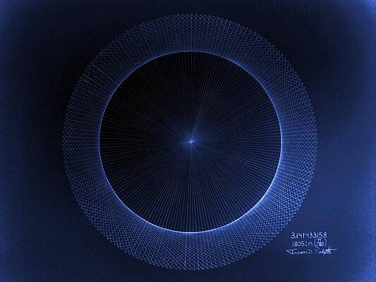 Wall Art - Drawing - Perfect Circles Don't Exist Pi 180 by Jason Padgett