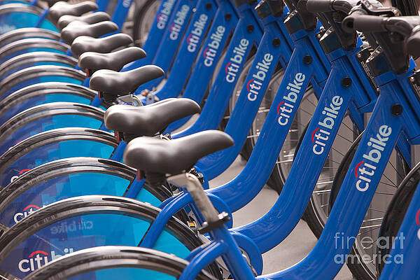 Wall Art featuring the photograph Citi Bike Bicycles I by Clarence Holmes