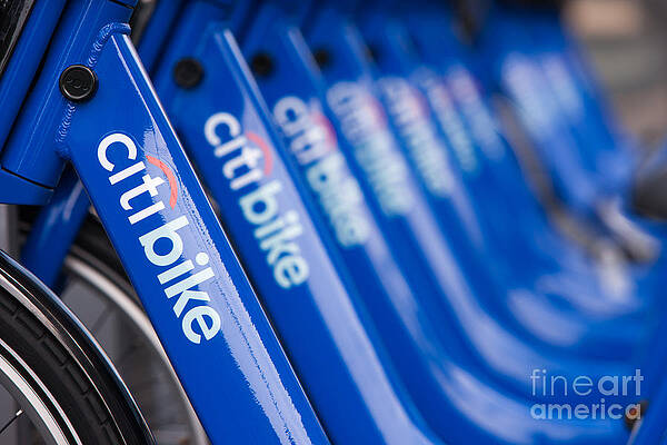 Wall Art featuring the photograph Citi Bike Bicycles V by Clarence Holmes