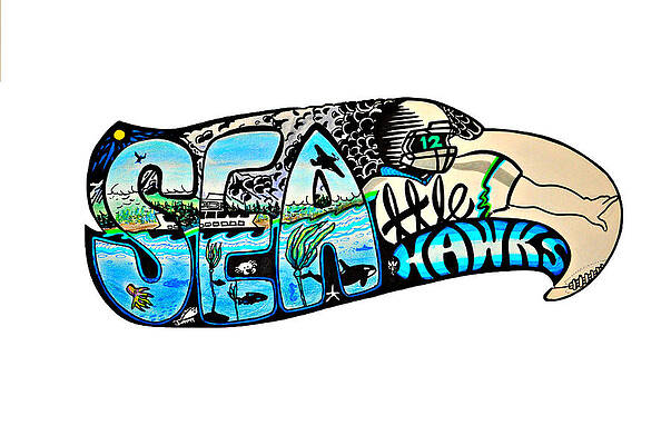 images Drawing Seattle Seahawks Art seahawks drawings fine art america