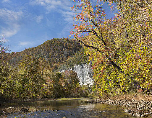 Wall Art - Photograph - Cliffs And River Roark Bluff Buffalo by Tim Fitzharris