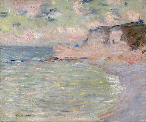 Wall Art - Photograph - Cliffs And The Porte Damont, Morning Effect, 1885 Oil On Canvas by Claude Monet