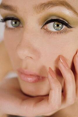 Beauty Wall Art featuring the photograph Close Up Of A Model by Gene Laurents