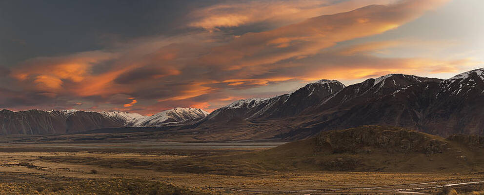 Wall Art - Photograph - Clouds At Sunset Rangitata River Valley by Colin Monteath