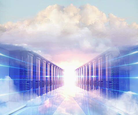 Wall Art - Photograph - Clouds In Server Room by Colin Anderson Productions Pty Ltd