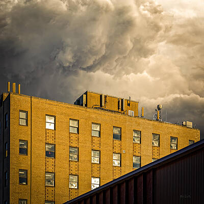 Wall Art - Photograph - Clouds With Building by Bob Orsillo