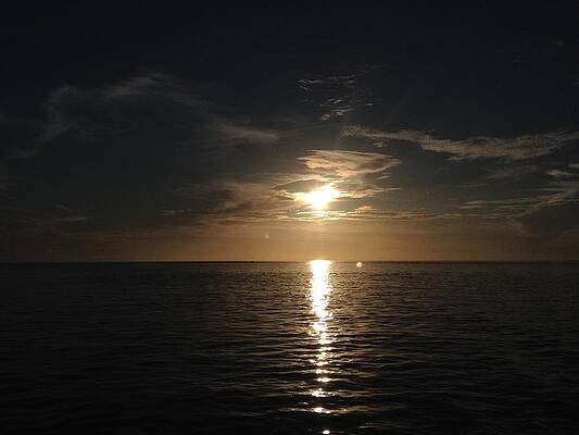 Cloudy Sunset Over the Gulf of Mexico by Cameron Kinsey